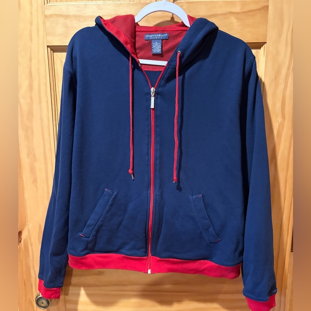 Mountain Lake Casual's Cotton Blend
Navy Hood Jacket ted accent Wmns XL